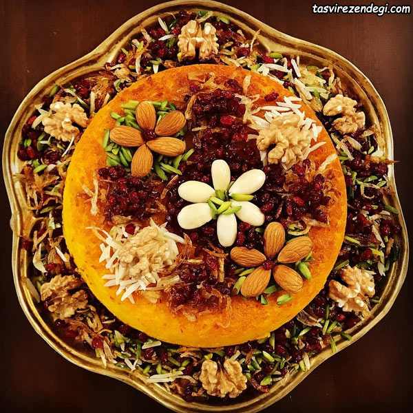 40 مدل تزئین ته چین مرغ 38 tazin tahchin 27